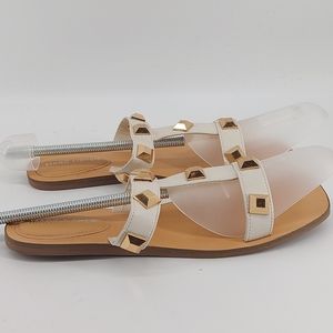 Marc Fisher White Studded Sandals